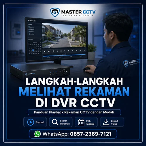 Langkah-langkah melihat rekaman di DVR CCTV melalui menu playback, pencarian tanggal, dan ekspor video