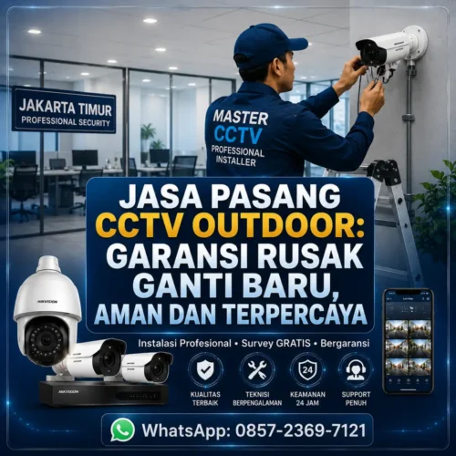 Jasa Pasang CCTV Outdoor Garansi Rusak Ganti Baru Aman dan Terpercaya oleh Master CCTV dengan teknisi profesional memperbaiki kamera CCTV di area perkantoran