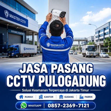 Jasa Pasang CCTV Pulogadung oleh teknisi Master CCTV untuk rumah, kantor, gudang, pabrik, sekolah, hotel dan kawasan industri di Jakarta Timur.