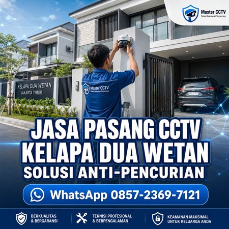 Jasa Pasang CCTV Kelapa Dua Wetan Jakarta Timur oleh Master CCTV dengan teknisi profesional untuk rumah, kantor, gudang, toko dan bangunan komersial.