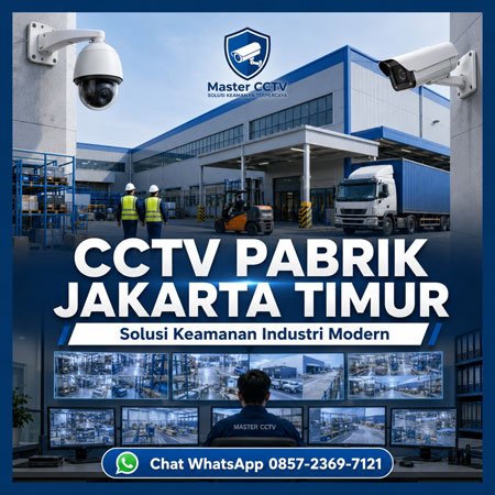CCTV Pabrik Jakarta Timur oleh Master CCTV untuk keamanan kawasan industri, gudang, dan kantor dengan sistem Access Control terintegrasi.