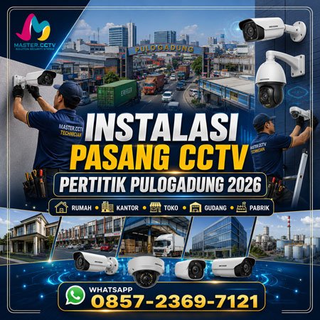 Instalasi Pasang CCTV Pertitik Pulogadung 2026 untuk rumah, kantor, toko, gudang, pabrik, dan kawasan industri di Jakarta Timur oleh Master CCTV.