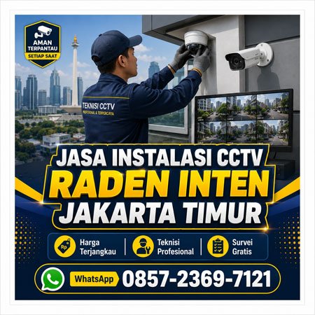 Jasa Instalasi CCTV Raden Inten Jakarta Timur harga terjangkau dengan teknisi profesional dari Master CCTV untuk rumah, kantor, ruko, gudang dan pabrik.