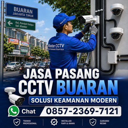 Jasa Pasang CCTV Buaran Jakarta Timur solusi keamanan modern oleh teknisi profesional Master CCTV.