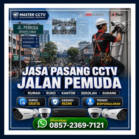 Jasa Pasang CCTV Jalan Pemuda Jakarta Timur untuk rumah ruko kantor sekolah gudang oleh teknisi profesional Master CCTV