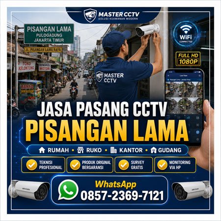 Jasa Pasang CCTV Pisangan Lama Jakarta Timur oleh Master CCTV untuk rumah, ruko, kantor, gudang dan tempat usaha dengan teknisi profesional bergaransi resmi.