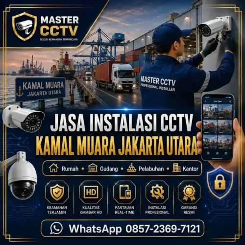 Jasa instalasi CCTV Kamal Muara Jakarta Utara untuk rumah, gudang, pelabuhan, kantor, dan kawasan usaha dengan teknisi profesional, instalasi rapi, monitoring online melalui smartphone, serta garansi produk resmi.