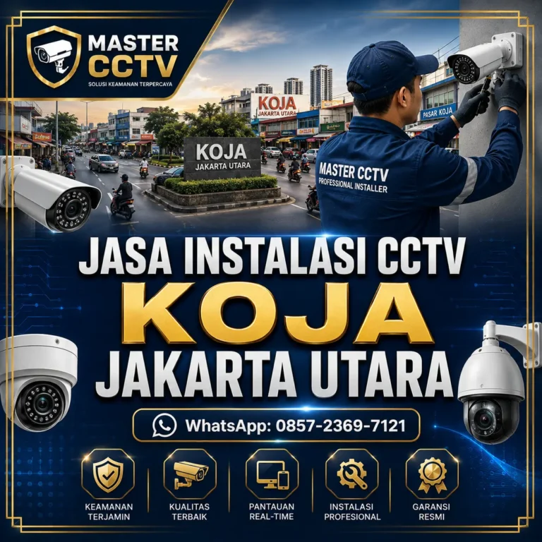 Jasa instalasi CCTV Koja Jakarta Utara dengan teknisi profesional untuk rumah, toko, ruko, gudang, kantor dan bisnis menggunakan sistem keamanan kamera modern.
