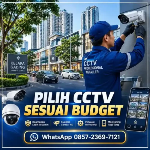 Teknisi CCTV memasang kamera keamanan di rumah dan ruko Kelapa Gading sesuai kebutuhan dan budget