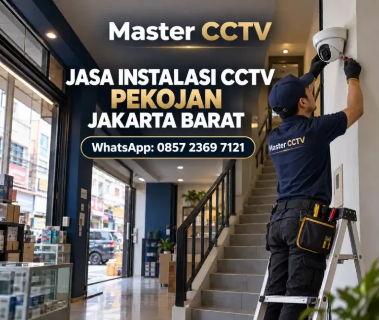 Jasa instalasi CCTV Pekojan Jakarta Barat oleh Master CCTV untuk ruko bertingkat, toko, dan rumah dengan pemasangan kamera yang rapi.